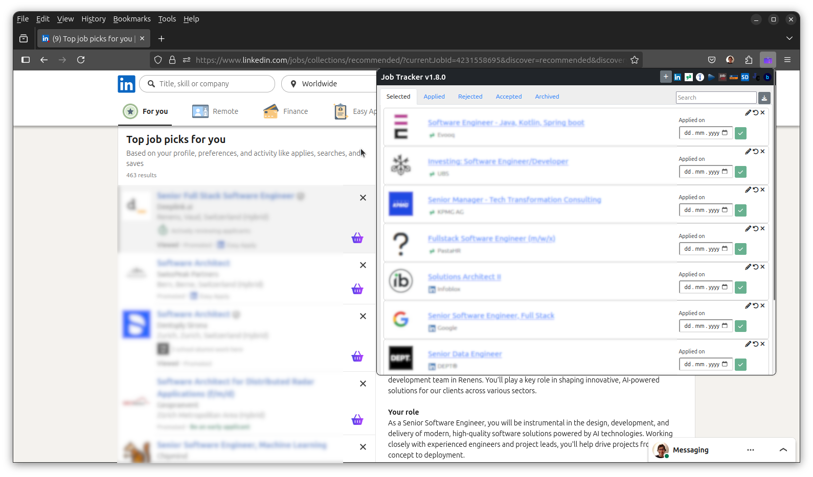 Job Tracker Screenshot
